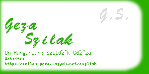 geza szilak business card